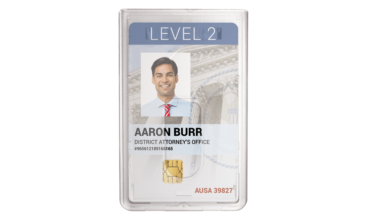 Premium verticale stijve houder voor één kaart met duimkerf