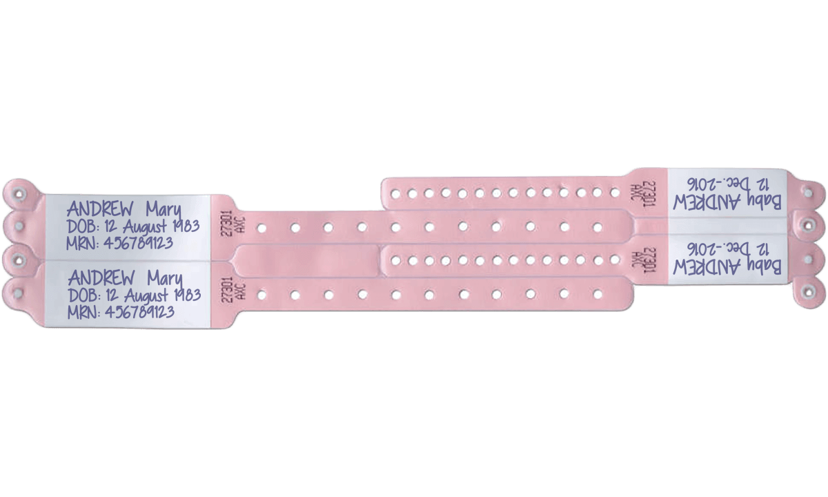 Speedi-Print polsbandjes voor directe inscriptie - 2 polsbandjes voor volwassenen & 2 polsbandjes voor kinderen