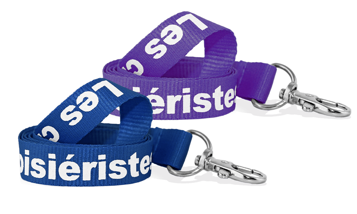 Gepersonaliseerde 15 mm platte lanyard - bedrukking in één kleur